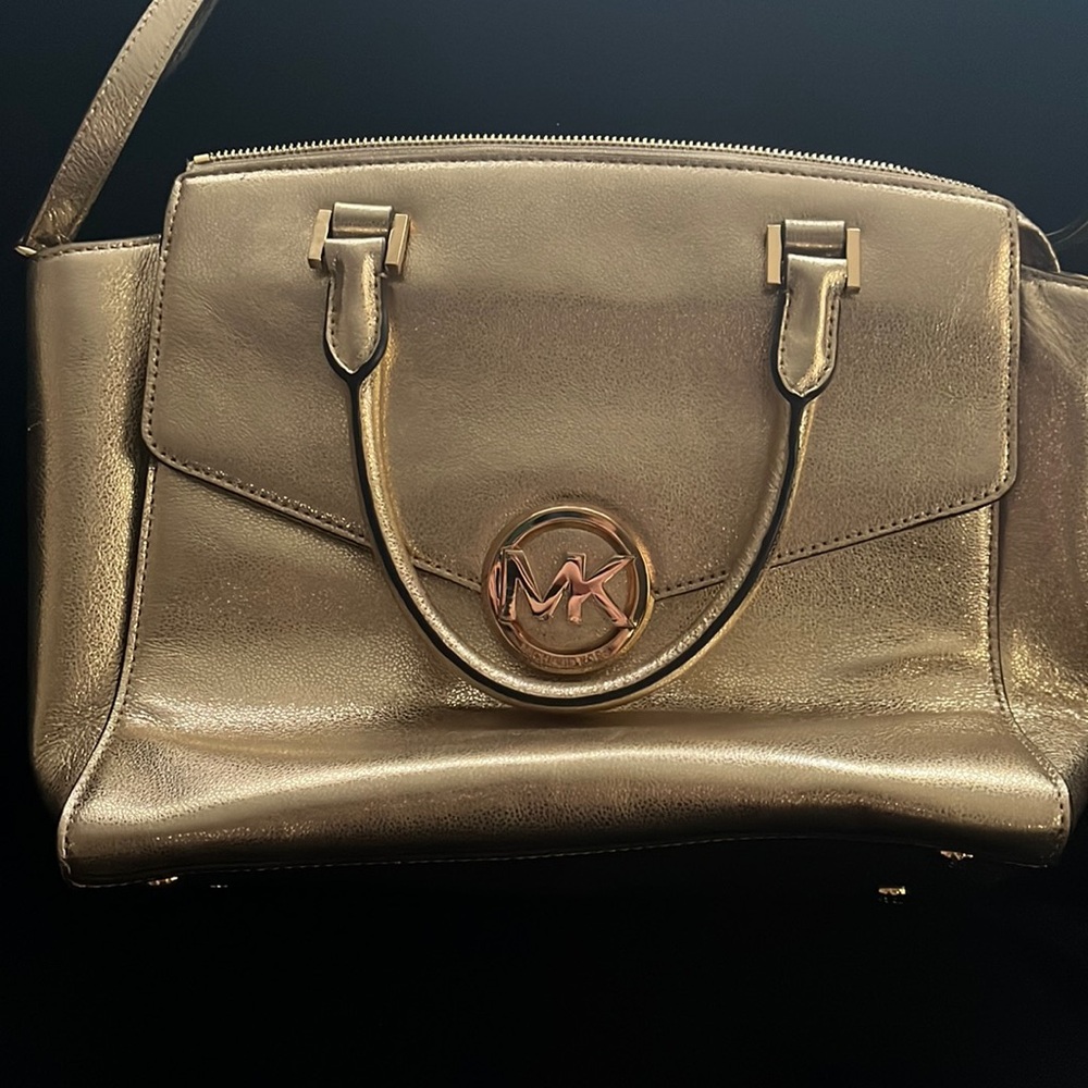 Gold Michael Kors purse